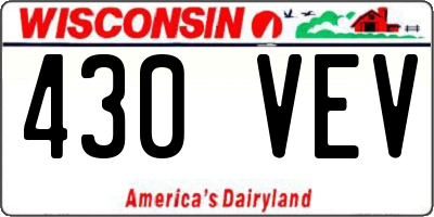 WI license plate 430VEV