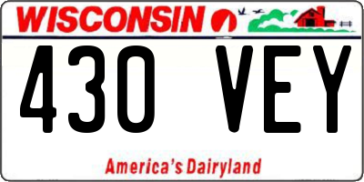 WI license plate 430VEY