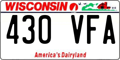 WI license plate 430VFA