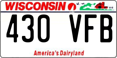 WI license plate 430VFB
