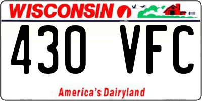 WI license plate 430VFC
