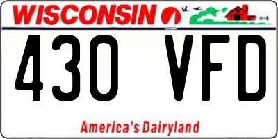 WI license plate 430VFD