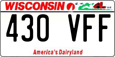 WI license plate 430VFF