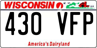 WI license plate 430VFP