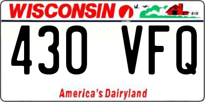 WI license plate 430VFQ