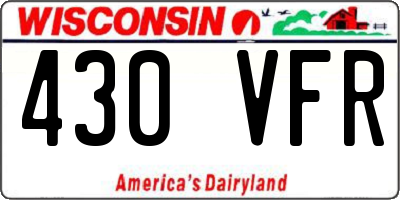 WI license plate 430VFR