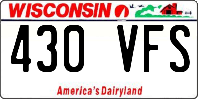 WI license plate 430VFS