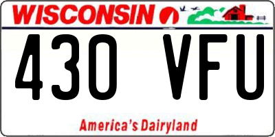 WI license plate 430VFU