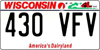 WI license plate 430VFV