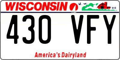 WI license plate 430VFY