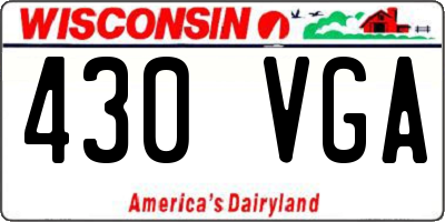 WI license plate 430VGA