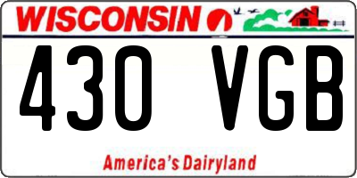 WI license plate 430VGB