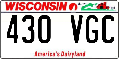 WI license plate 430VGC