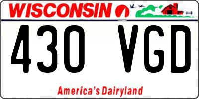 WI license plate 430VGD