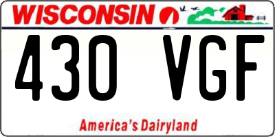 WI license plate 430VGF