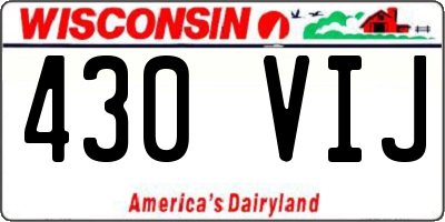 WI license plate 430VIJ