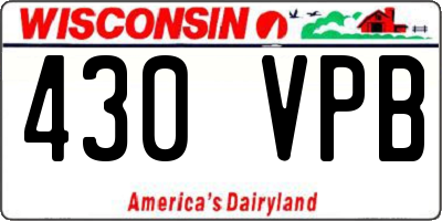WI license plate 430VPB