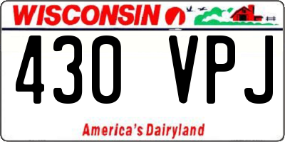 WI license plate 430VPJ