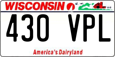 WI license plate 430VPL