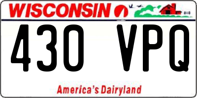 WI license plate 430VPQ
