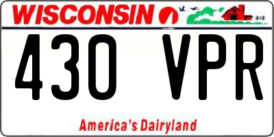 WI license plate 430VPR