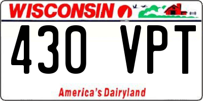 WI license plate 430VPT