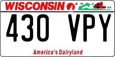 WI license plate 430VPY