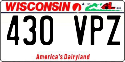 WI license plate 430VPZ