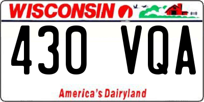 WI license plate 430VQA
