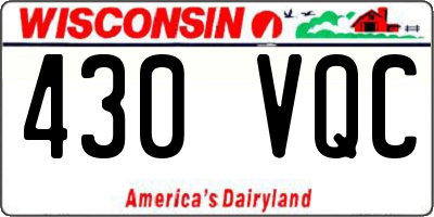 WI license plate 430VQC