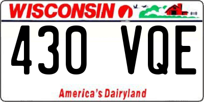 WI license plate 430VQE