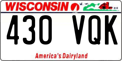 WI license plate 430VQK
