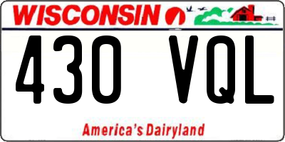 WI license plate 430VQL