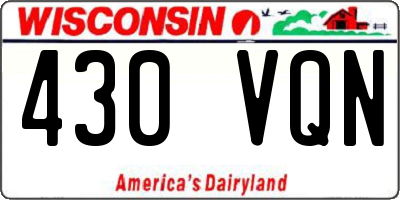 WI license plate 430VQN