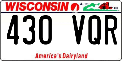 WI license plate 430VQR