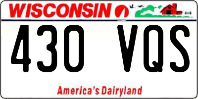 WI license plate 430VQS