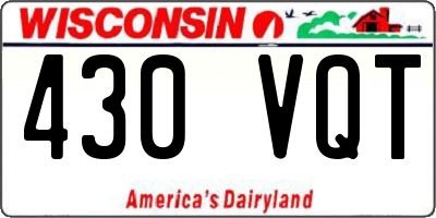 WI license plate 430VQT
