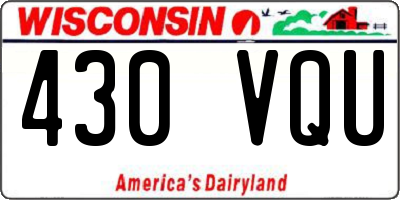WI license plate 430VQU