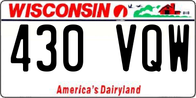 WI license plate 430VQW