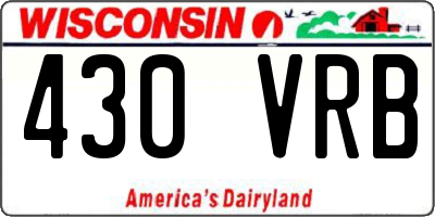 WI license plate 430VRB