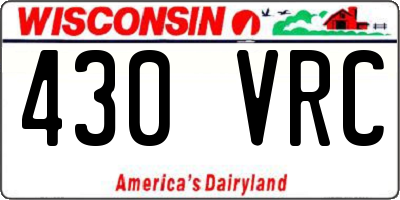 WI license plate 430VRC