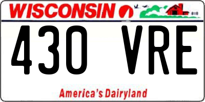 WI license plate 430VRE