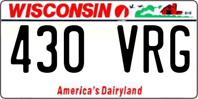 WI license plate 430VRG