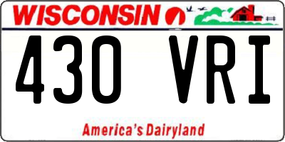 WI license plate 430VRI