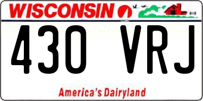 WI license plate 430VRJ