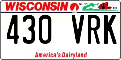WI license plate 430VRK