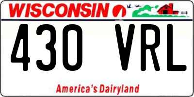WI license plate 430VRL
