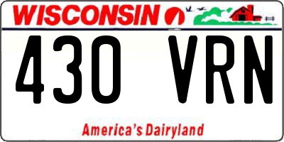 WI license plate 430VRN