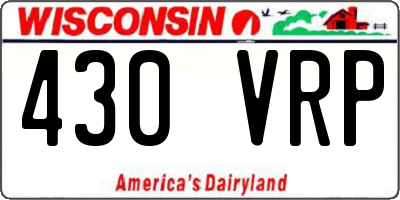 WI license plate 430VRP