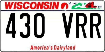 WI license plate 430VRR